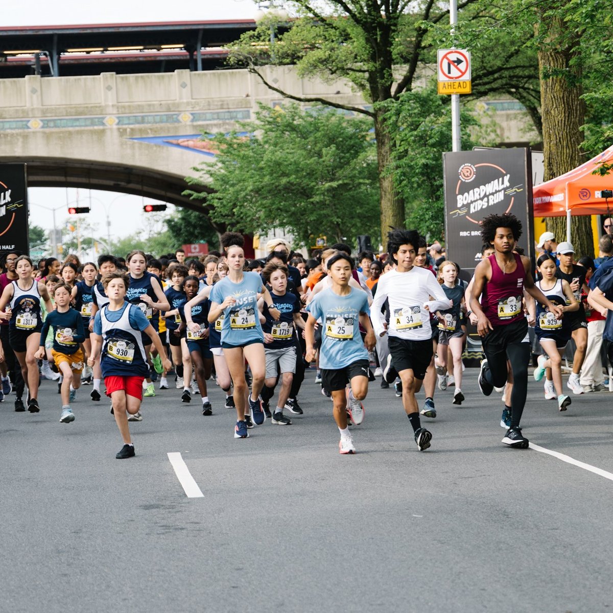 Young Rising runners at the 2025 Boardwalk Kids Run at the RBC Brooklyn Half