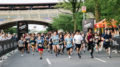 Young Rising runners at the 2025 Boardwalk Kids Run at the RBC Brooklyn Half