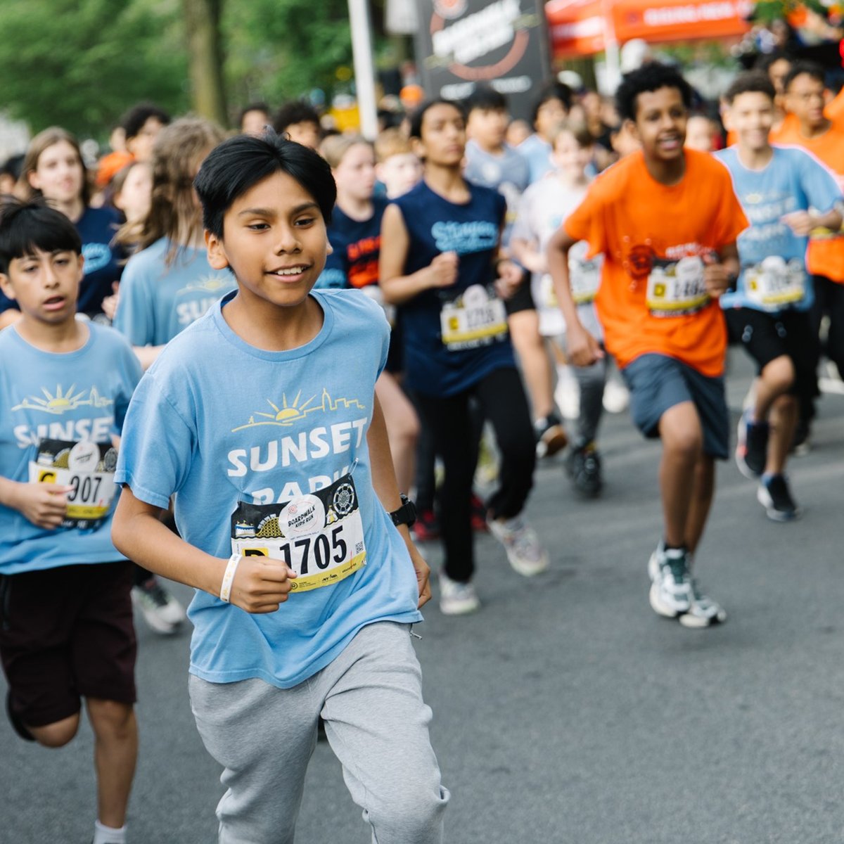 Young Rising runners at the 2025 Boardwalk Kids Run at the RBC Brooklyn Half