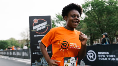 Young Rising runners at the 2025 Boardwalk Kids Run at the RBC Brooklyn Half