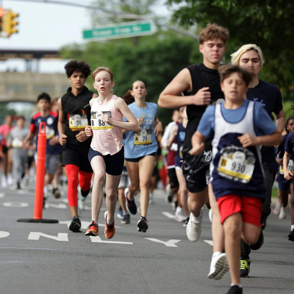 Young Rising runners at the 2025 Boardwalk Kids Run at the RBC Brooklyn Half