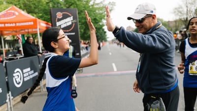 Young Rising runners at the 2025 Boardwalk Kids Run at the RBC Brooklyn Half