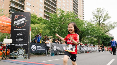 Young Rising runners at the 2025 Boardwalk Kids Run at the RBC Brooklyn Half