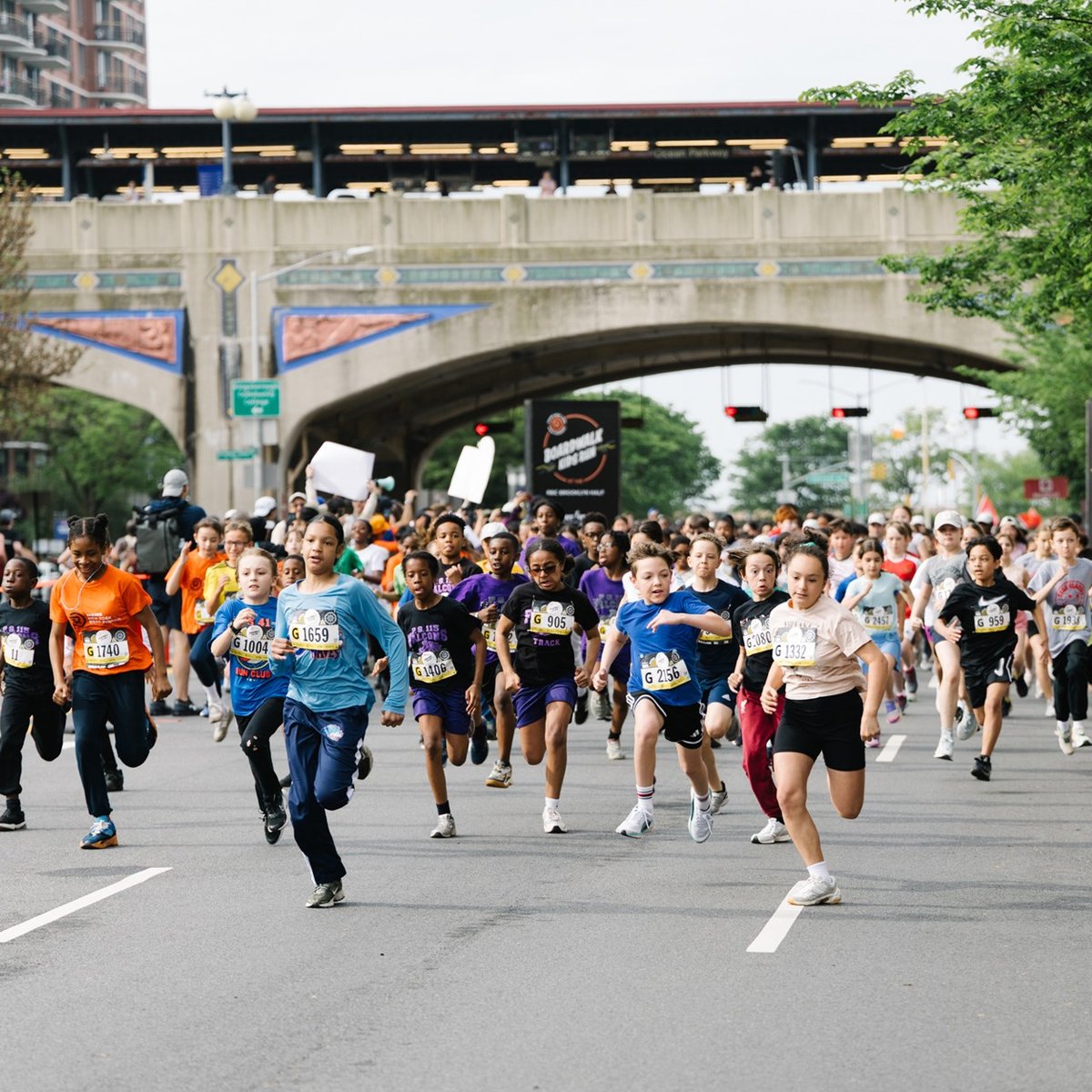 Young Rising runners at the 2025 Boardwalk Kids Run at the RBC Brooklyn Half