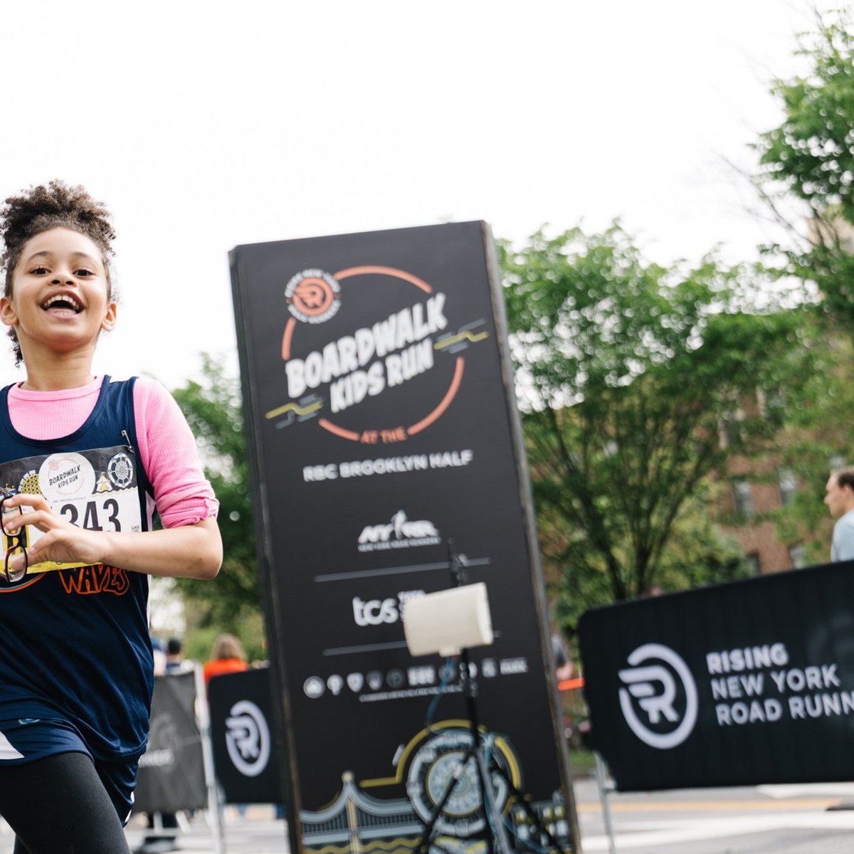 Young Rising runners at the 2025 Boardwalk Kids Run at the RBC Brooklyn Half