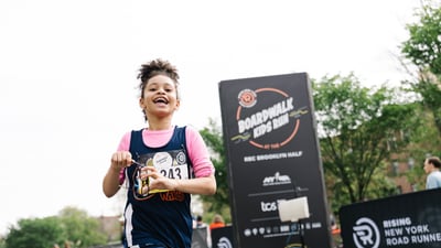 Young Rising runners at the 2025 Boardwalk Kids Run at the RBC Brooklyn Half