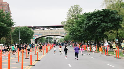 Young Rising runners at the 2025 Boardwalk Kids Run at the RBC Brooklyn Half