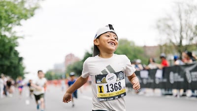 Young Rising runners at the 2025 Boardwalk Kids Run at the RBC Brooklyn Half