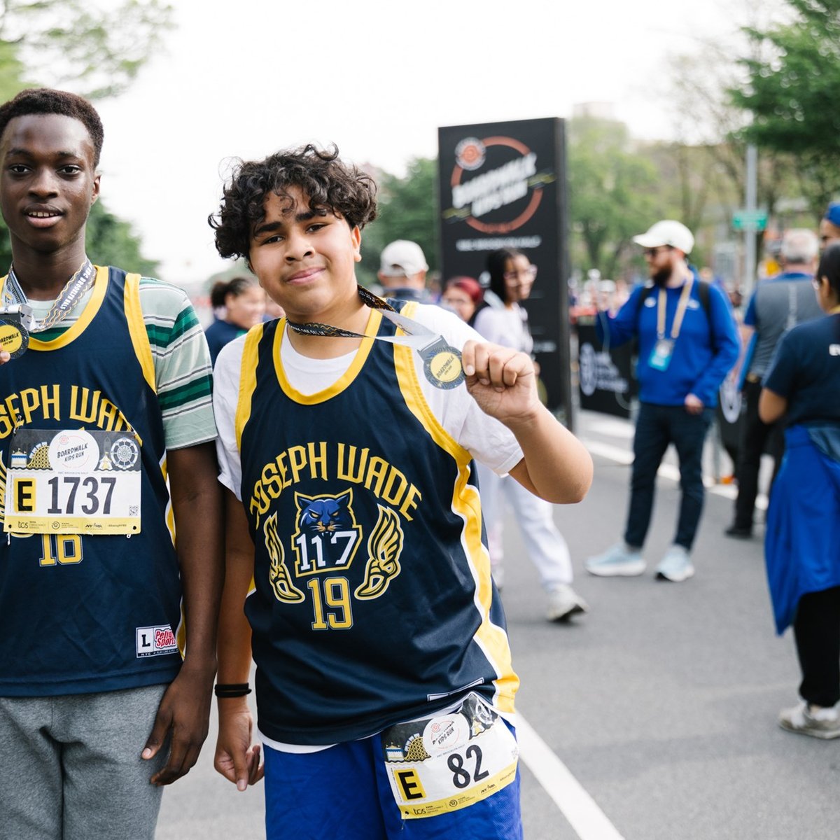 Young Rising runners at the 2025 Boardwalk Kids Run at the RBC Brooklyn Half