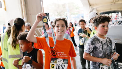 Young Rising runners at the 2025 Boardwalk Kids Run at the RBC Brooklyn Half