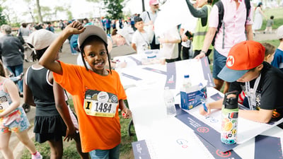 Young Rising runners at the 2025 Boardwalk Kids Run at the RBC Brooklyn Half