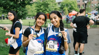 Young Rising runners at the 2025 Boardwalk Kids Run at the RBC Brooklyn Half
