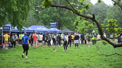 Runners at the Brooklyn R-U-N 5K in Prospect Park