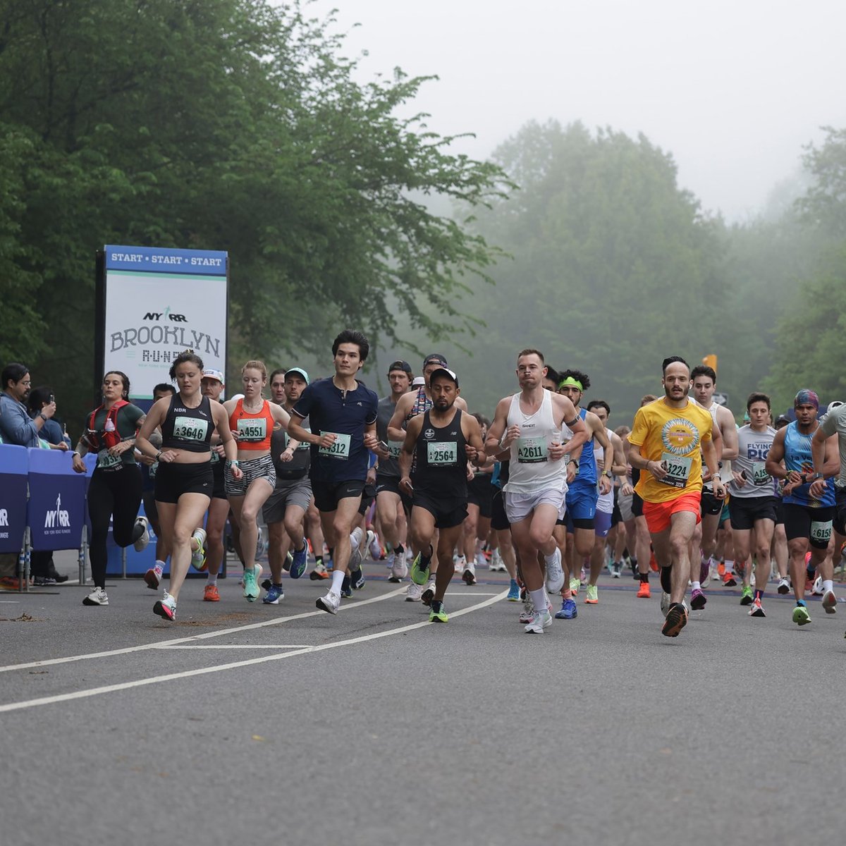 Runners at the Brooklyn R-U-N 5K in Prospect Park