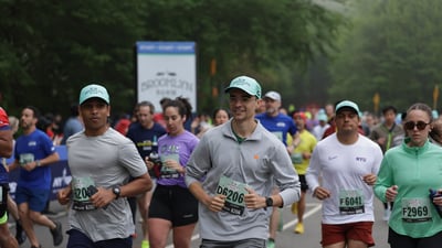 Runners at the Brooklyn R-U-N 5K in Prospect Park