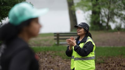Runners at the Brooklyn R-U-N 5K in Prospect Park