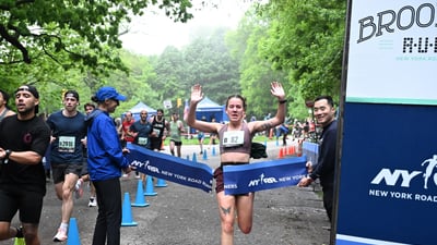 Runners at the Brooklyn R-U-N 5K in Prospect Park