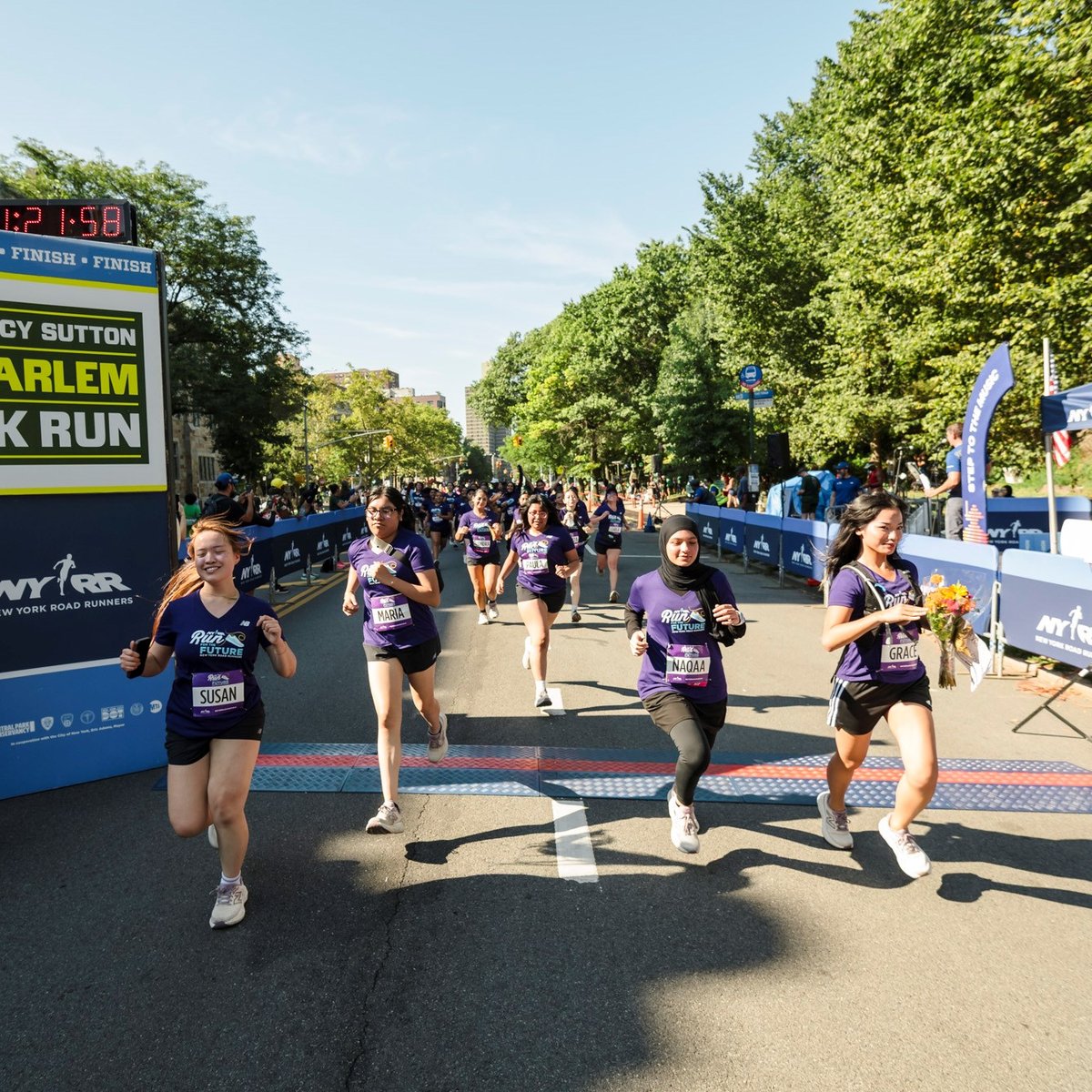 Run for the Future participants at the 2025 Percy Sutton Harlem 5K
