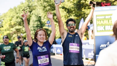 Run for the Future participants at the 2025 Percy Sutton Harlem 5K