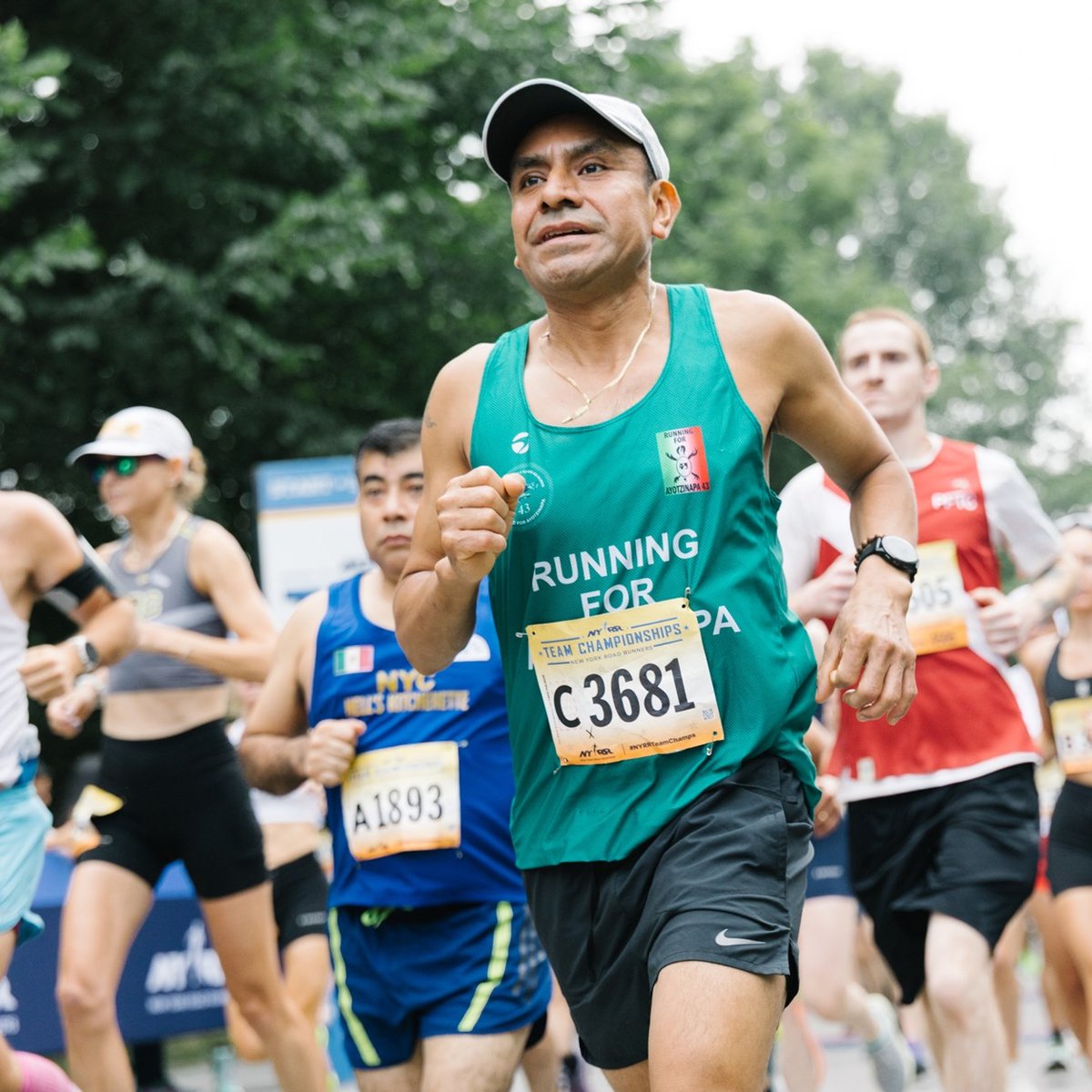 Participant running close up