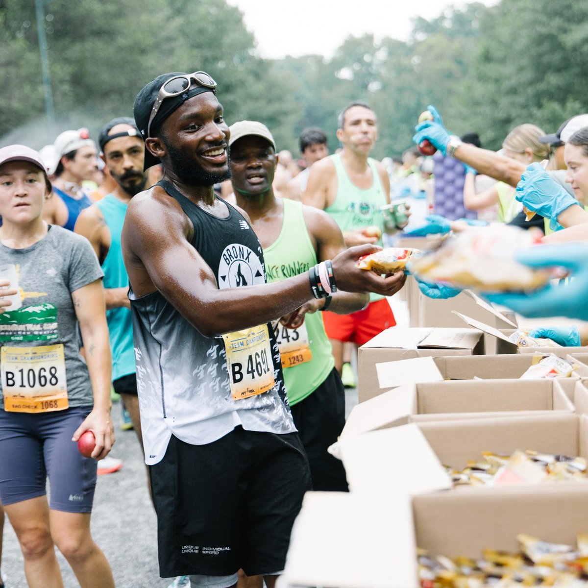 Team Champs participant grabbing snacks