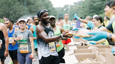Team Champs participant grabbing snacks
