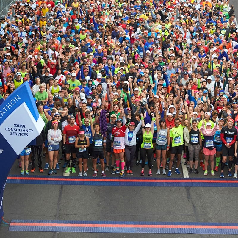 Runners at the start line of the TCS New York City Marathon