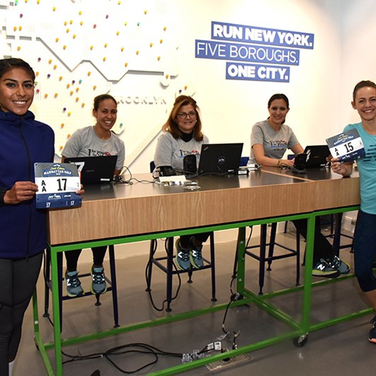 Runners picking up their bib at the NYRR RunCenter