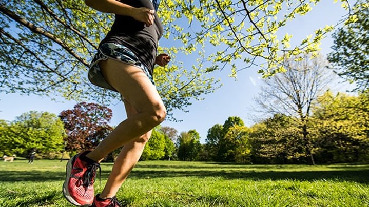 Female runner in Prospect Park