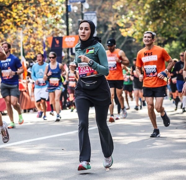 Amena Saad at the TCS New York City Marathon.