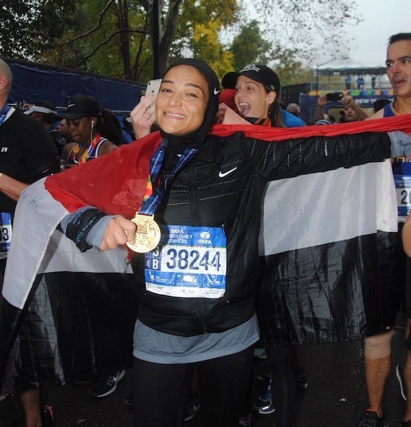 Manal Rostom at the TCS New York City Marathon.