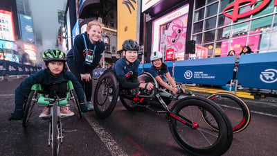 Times Square Kids Run youth wheelchair athlete