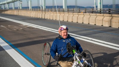 Dick Traum at 50th TCS New York City Marathon.