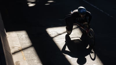 Professional wheelchair athlete in shadows
