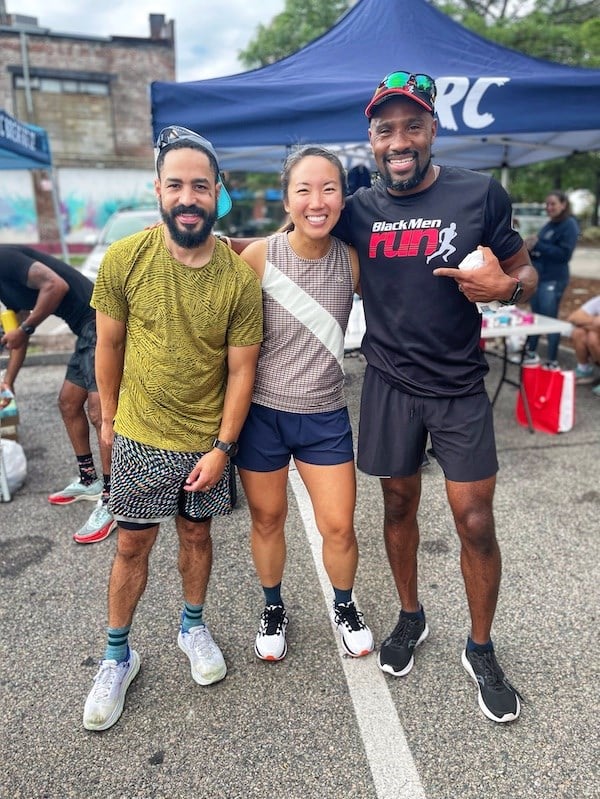 Carolyn with Black Men Run and Pioneer Run Club members.