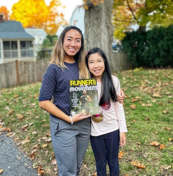 Carolyn Su with her daughter.