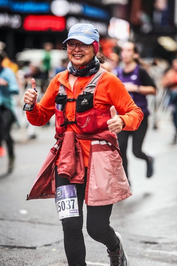 Teresa Gancayco at the United Airlines NYC Half.