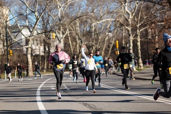 Runners at the NYRR Manhattan 10K.