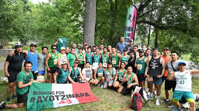 Running for Ayotzinapa 43 run club at the NYRR Team Champs event