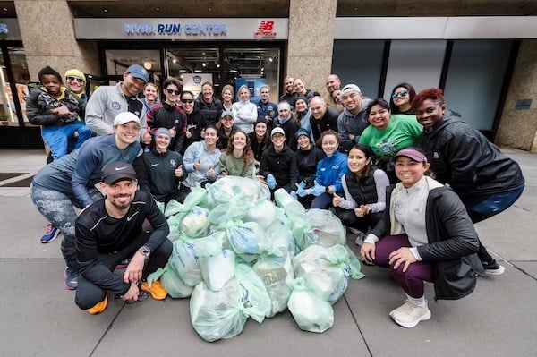 Plogging event at the NYRR RUNCENTER.