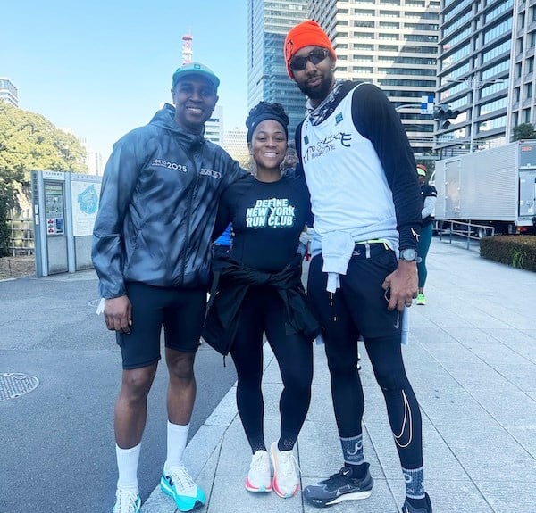 Victoria with Define Run Club teammates at the Tokyo Marathon.