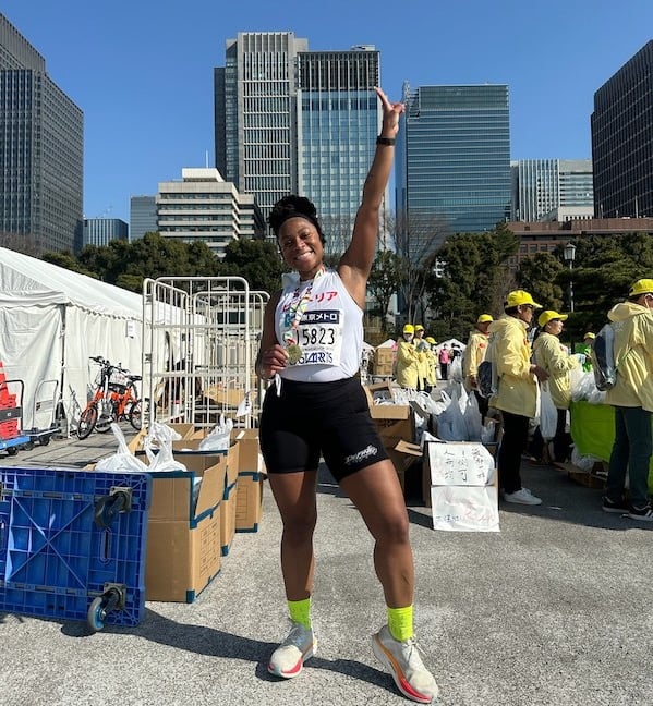 Victoria at the Tokyo Marathon.
