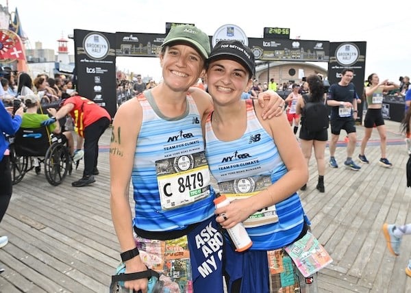 Team for Climate runners Tina Muir and Natalia Trevino Amaro at the RBC Brooklyn Half.