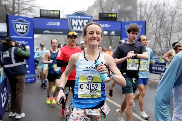NYRR sustainability influencer and Team for Climate runner Tina Muir at the United Airlines NYC Half.