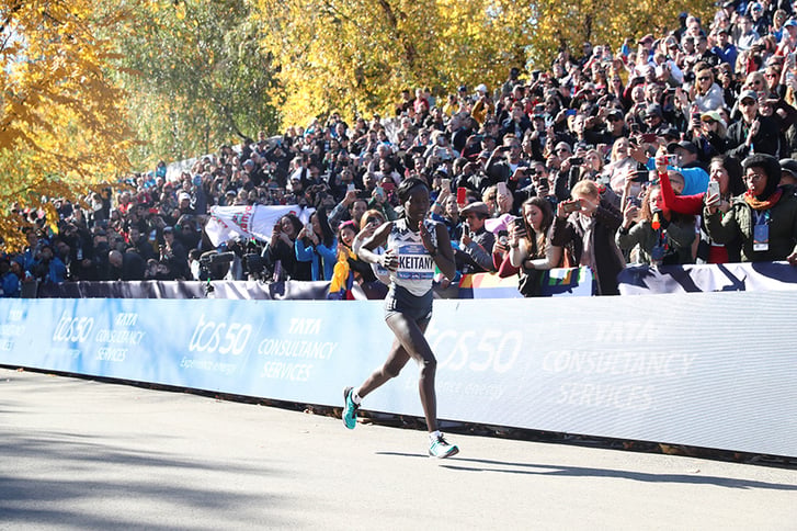 Mary Keitany finishing TCS NYC Marathon