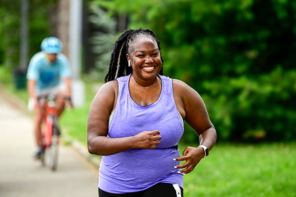 Open Run participant in summer