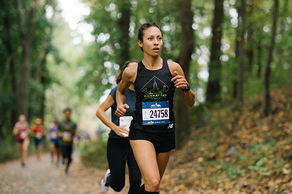 Cross country racer in Van Cortlandt Park in 2019