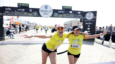 Two women finishing 2022 RBC Brooklyn Half