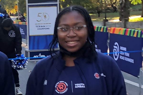 Rising NYRR Youth Ambassador Kyrae at 2021 TCS Run with Champions