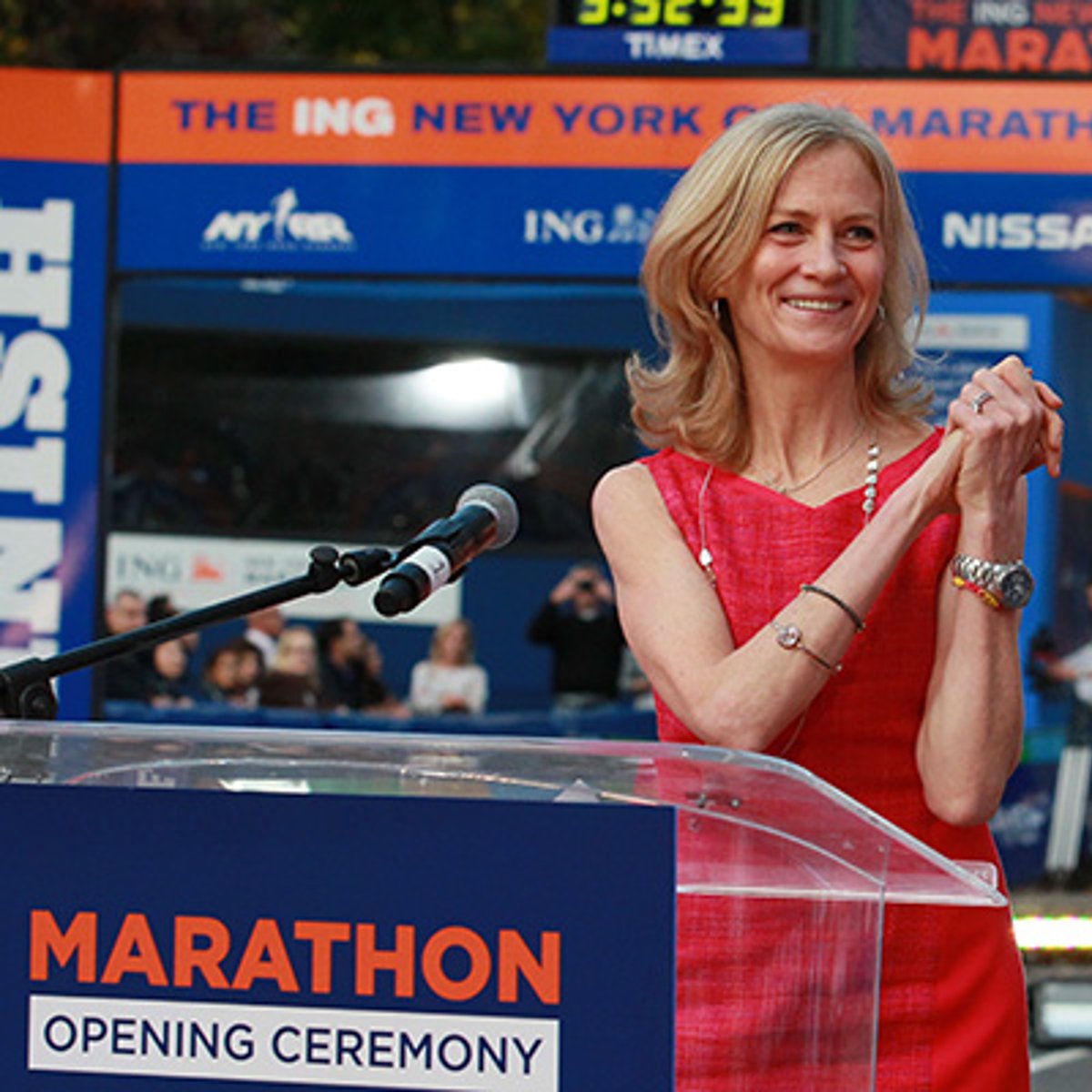 Mary Wittenberg at TCS NYC Marathon opening ceremony